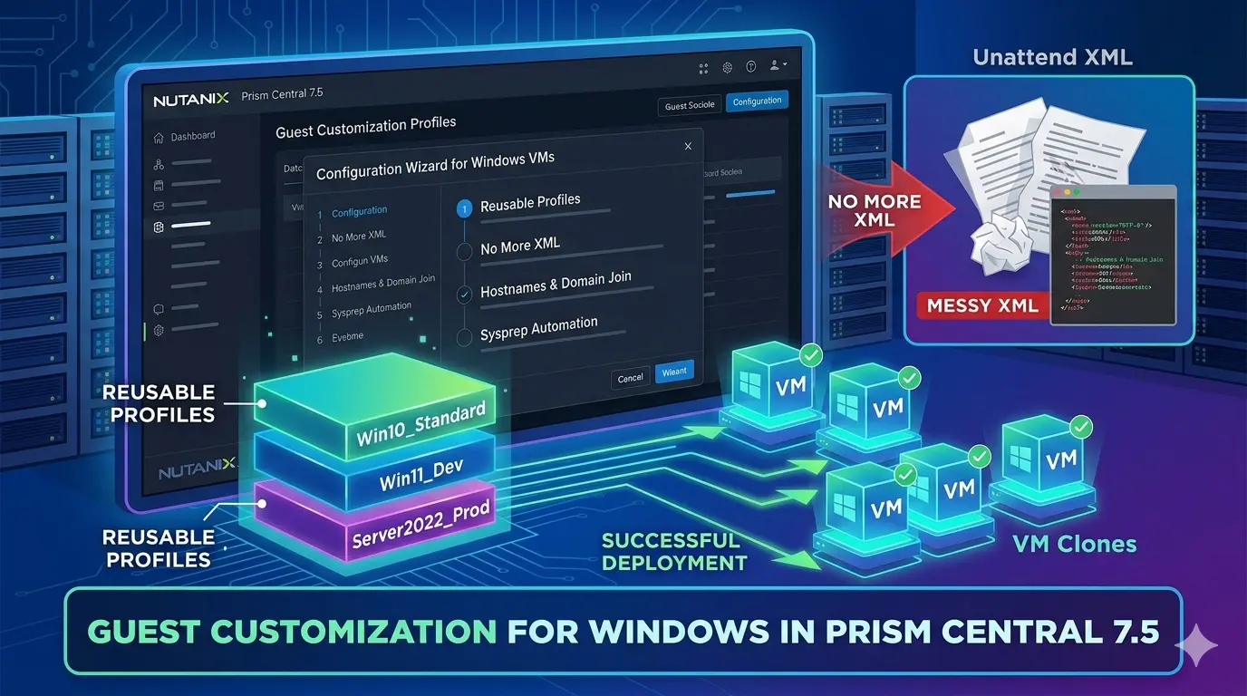 Prism Central guest customization profile wizard